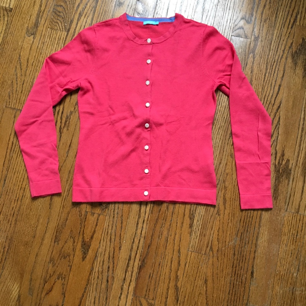 J. McLaughlin Red/Pink Cotton Cardigan Sz XS